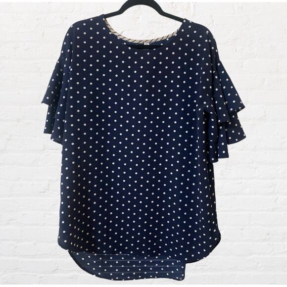 Paisley Grace polka dot tunic top with ruffle accent sleeves - Picture 4 of 6